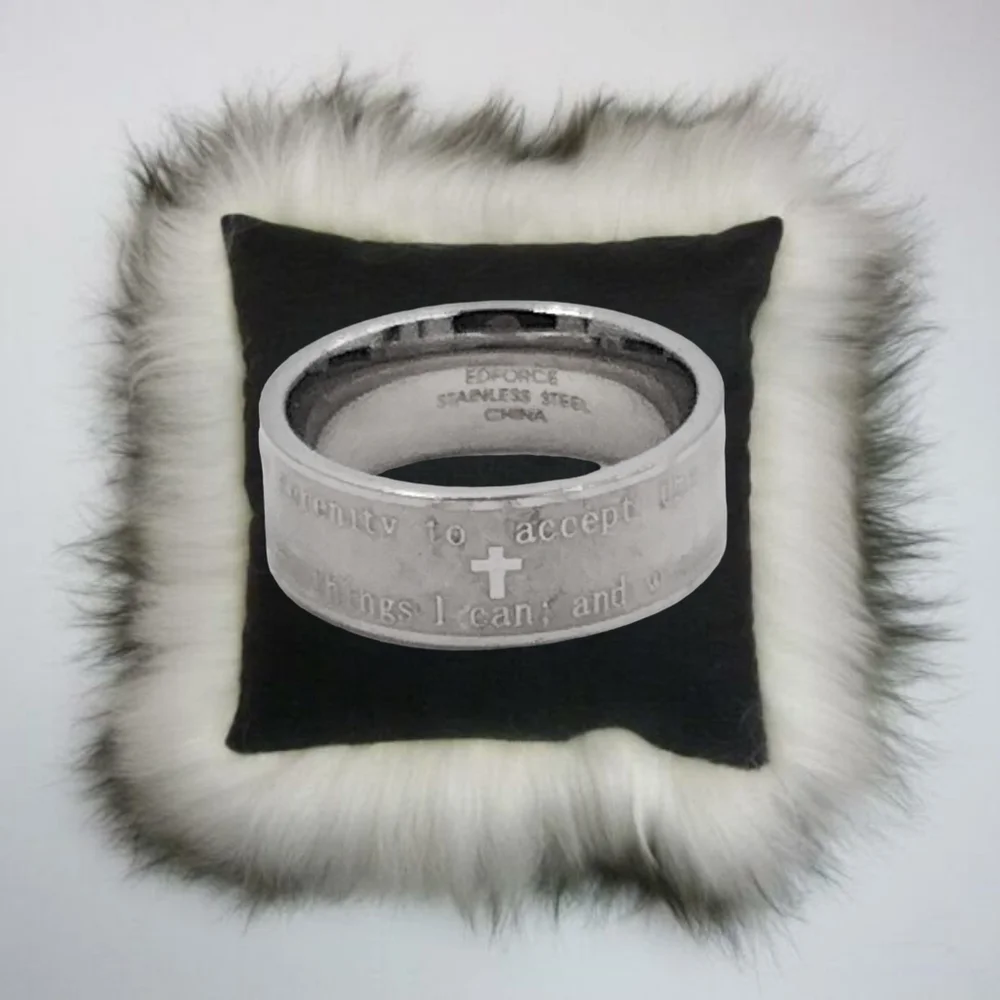 Serenity Prayer Etched Stainless Steel Band By Edforce Designer